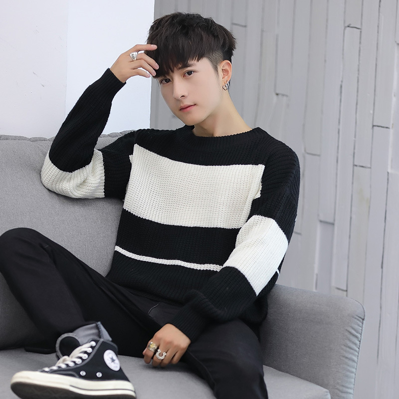 Loose Men's Pullover Round Neck Bottoming Sweater