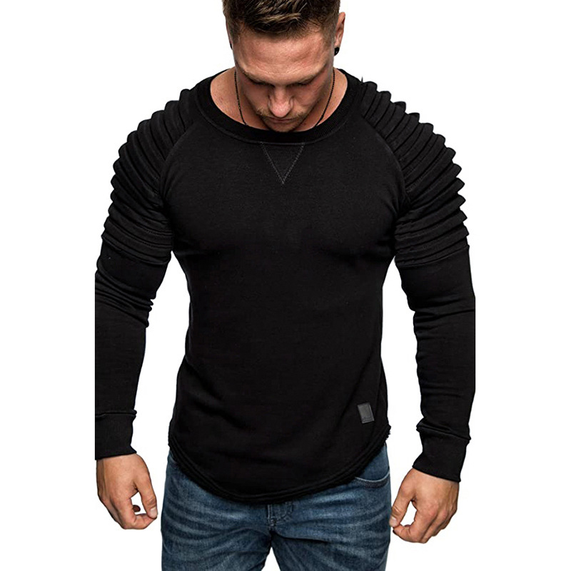 Title 2, Plissiertes Sport-Pullover-Sweatshirt mit Rundh...