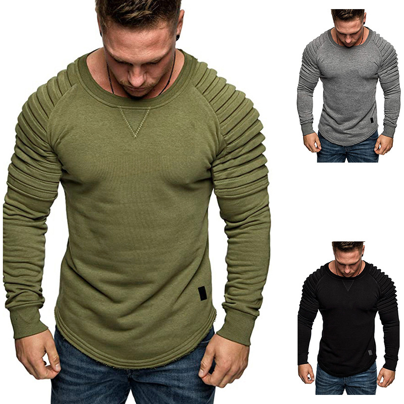 Title 4, Plissiertes Sport-Pullover-Sweatshirt mit Rundh...