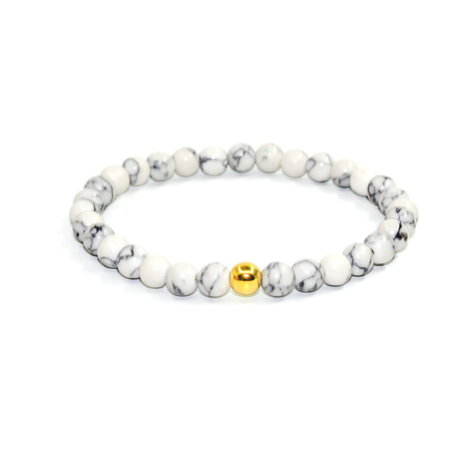 6mm Natural Stone Bracelet Turquoise Tigers Eye 24k Gold And Copper Bead Bracelet