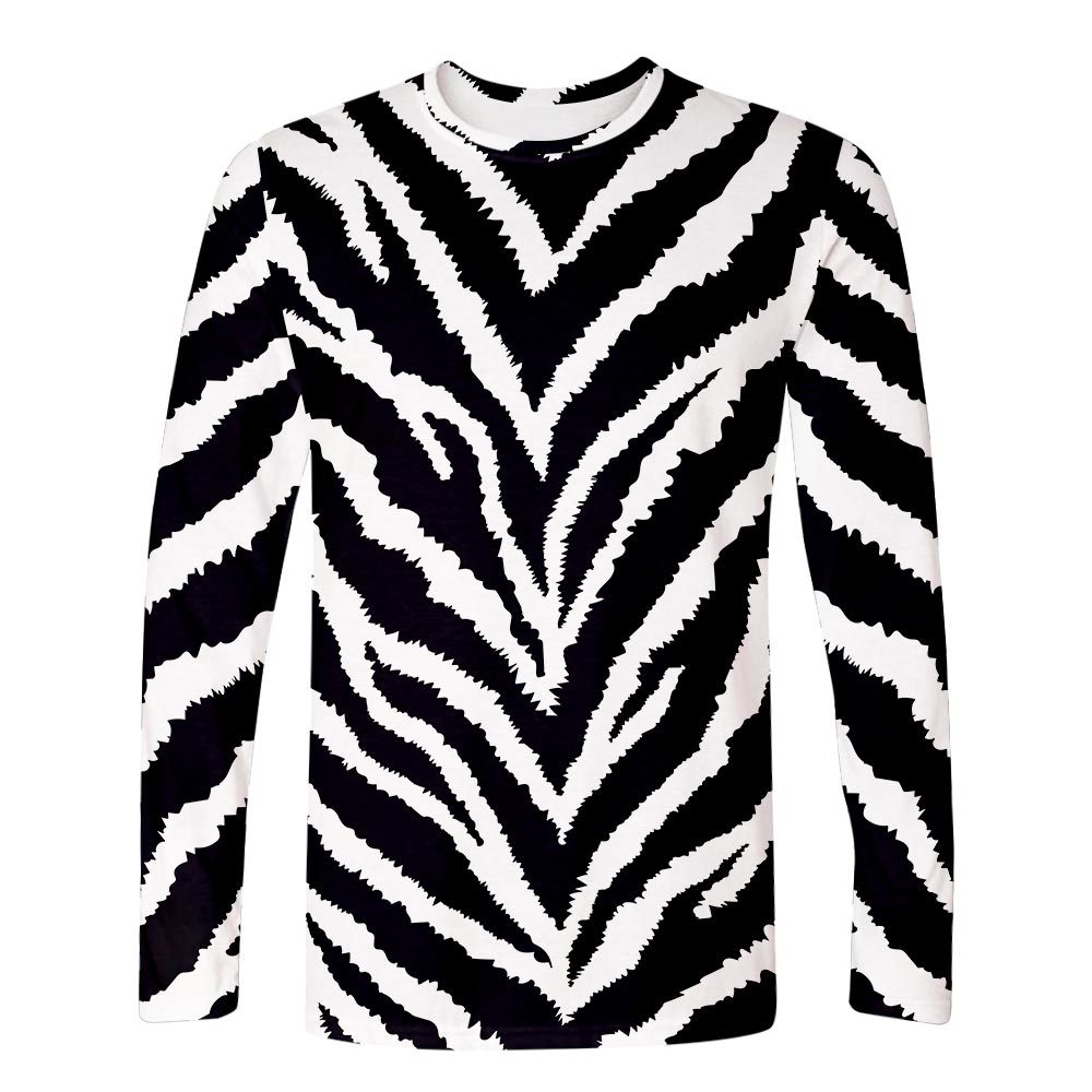 Black And white Markings 3D Digital Printing Long-Sleeved T-shirt
