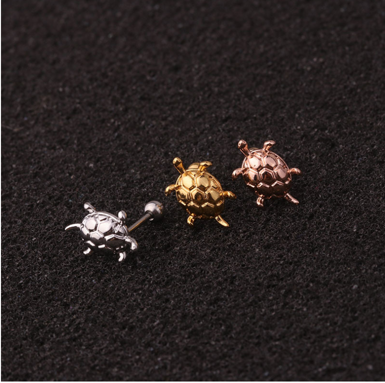 Cute Zircon Earrings Female Stainless Steel Fine Needle Screw Earrings