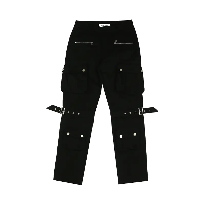 Black And Brown Multi-Pocket Trousers