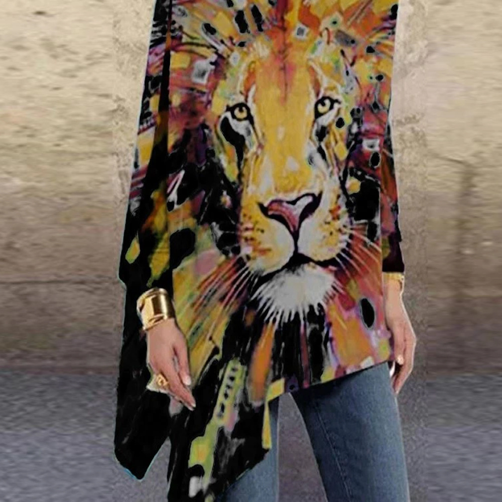 Turtleneck Long-sleeved Round Neck Loose-fitting Blouse