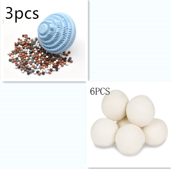 3PCS Blue 6PCS wool ball