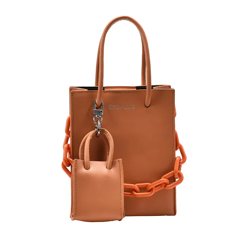 Western Style Handbag Ins Textured One-Shoulder Messenger Bag - Orange