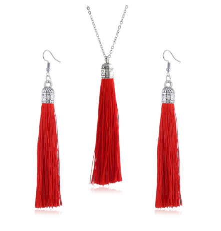 LZHLQ Fashion Tassel Necklace Sets Trendy Women Sweater Chain Necklaces Accessories Set