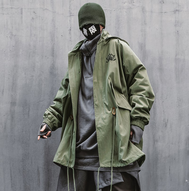 Solid Color Function Mid-Length Spring And Autumn Thin Coat