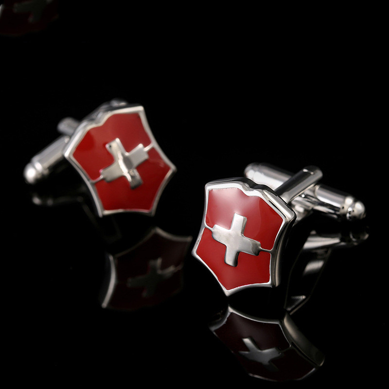 Title 1, Red Cross French Cufflinks Men