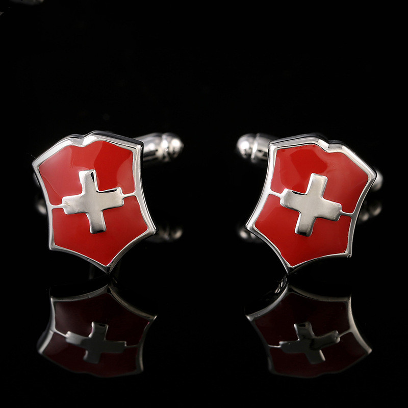 Title 5, Red Cross French Cufflinks Men