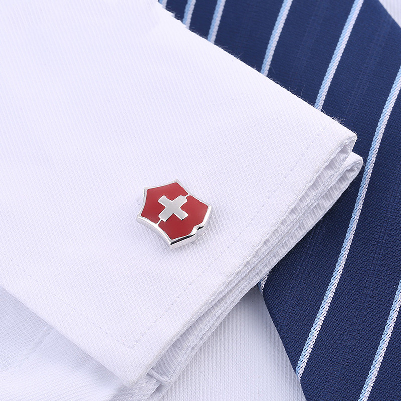 Title 4, Red Cross French Cufflinks Men