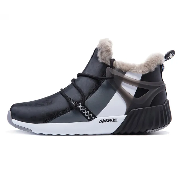 New Couple Mid High And Velvet Shoes Men's And Women's Sports Warm Snow Boots Black - Shop at LoveMi