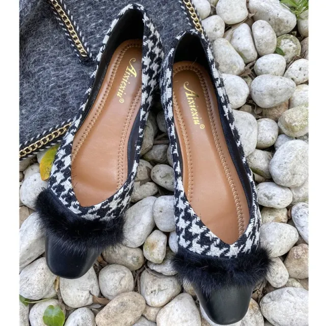 Fashion Plush Stitching Casual Pump Flats Black - Shop at LoveMi