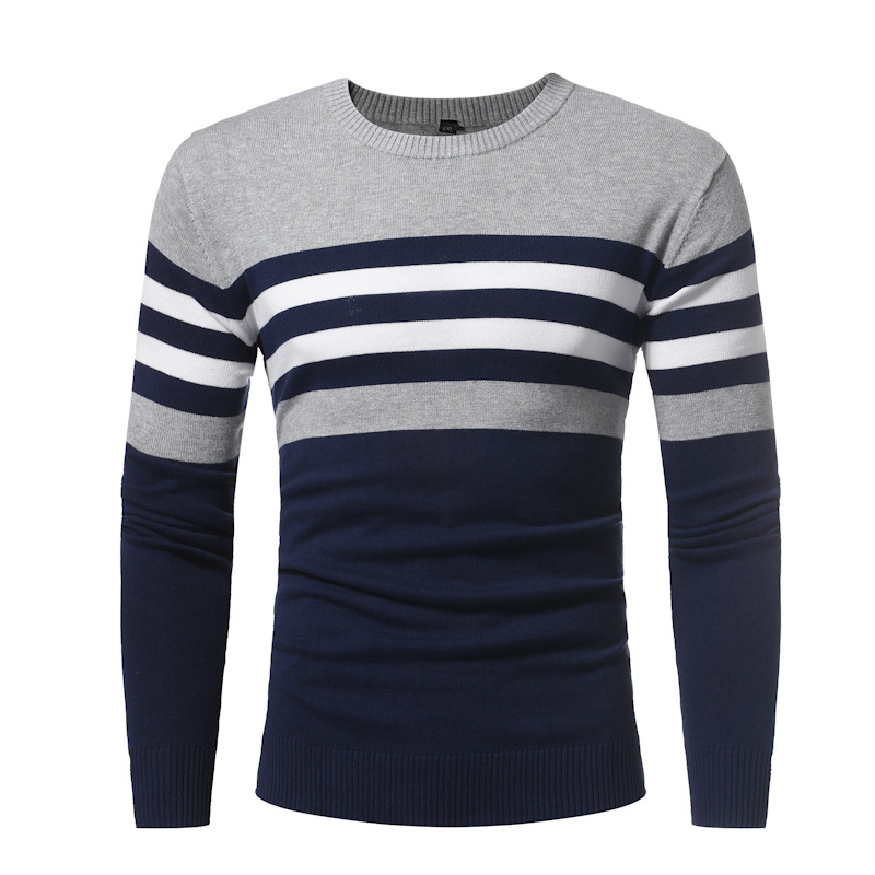 Men's Striped Thick Warm Knitted Sweater