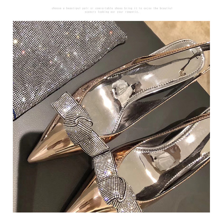 Women's Shoes Back Space High Heeled Women's Shoes Bow Knot Toe Cap Sandals Women Champagne 42 - Shop at LoveMi