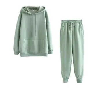 New Autumn And Winter European And American Hooded Sweater Plus Velvet Thickening Green - Shop at LoveMi