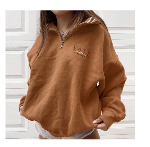 Title 2, Ladies Casual Stand-Collar Loose Sweatshirt