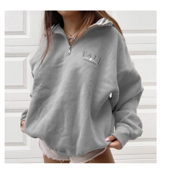 Title 3, Ladies Casual Stand-Collar Loose Sweatshirt