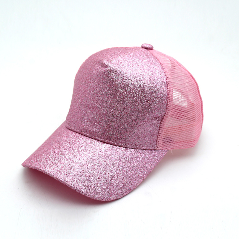 Ponytail Baseball Cap Korean Solid Color Sequins