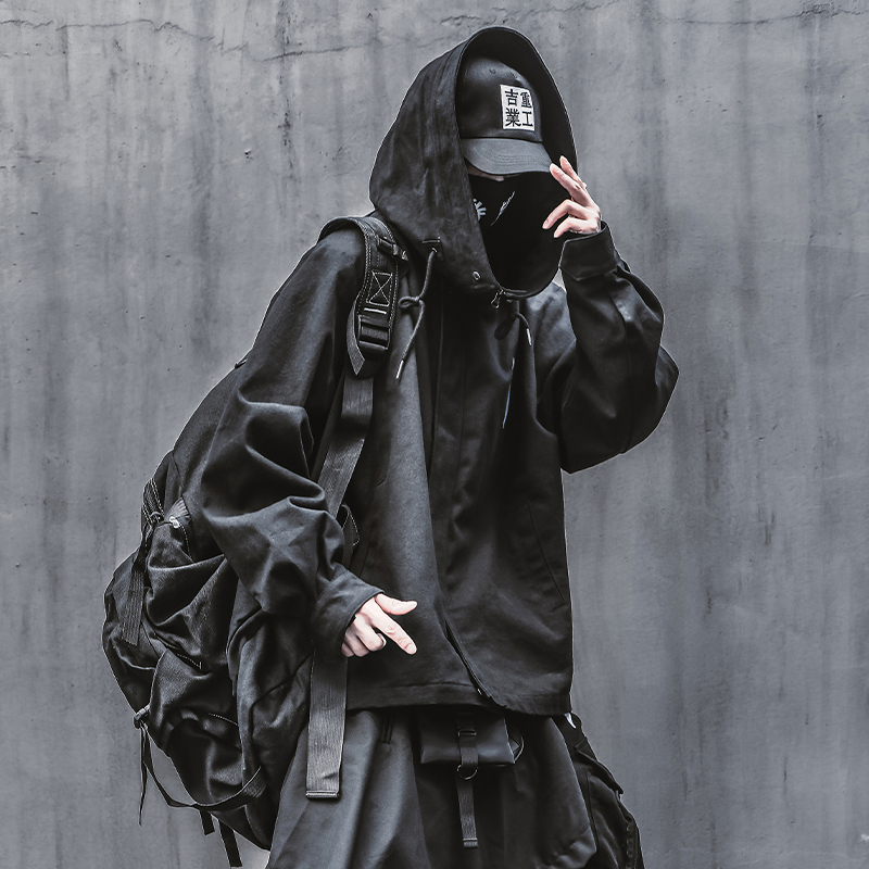 High Neck Loose Long Sleeve Cardigan Men's Jacket