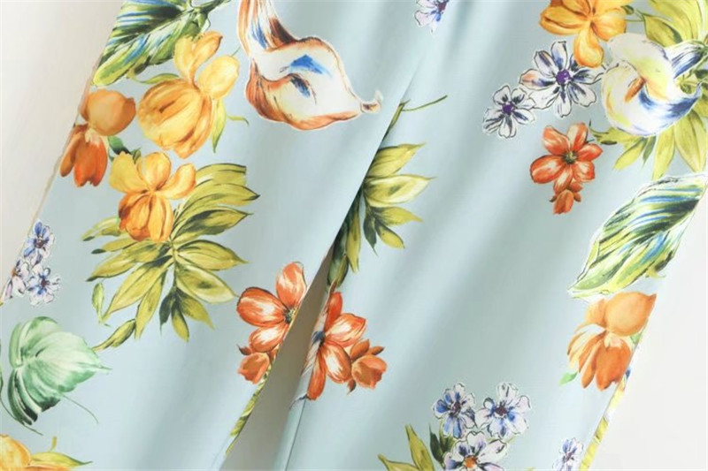 Printed Women's Casual Trousers Straight-leg Pants