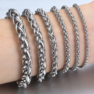Titanium Steel Men's Flower Basket Chain Bracelet
