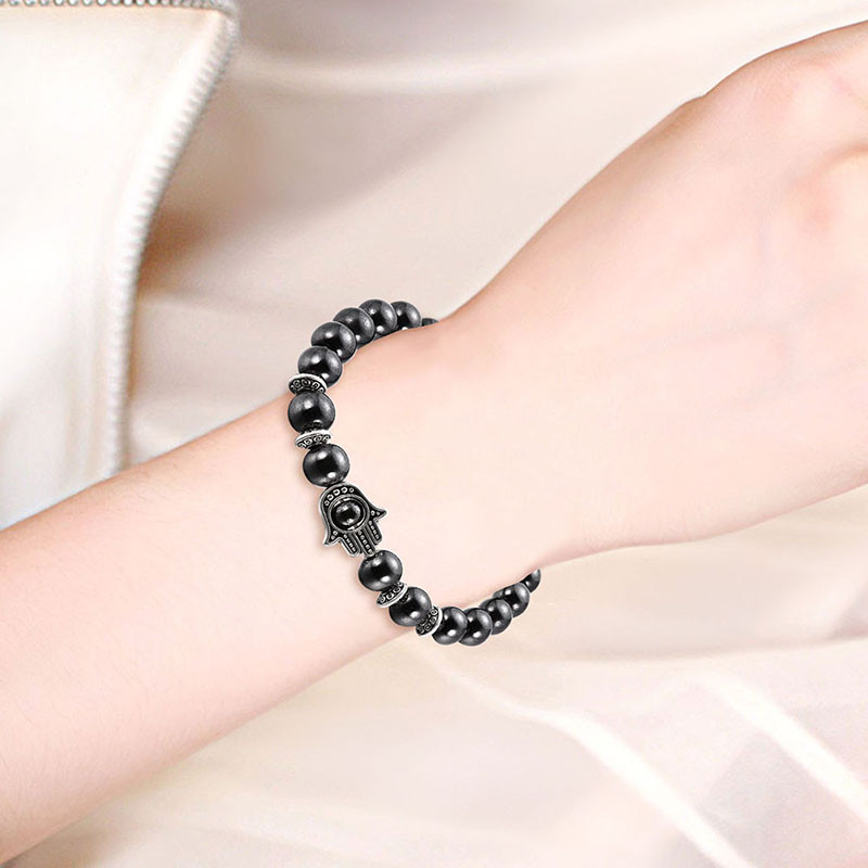 Fashion Personality Bergamot Black Gallstone Magnetic Magnet Bracelet