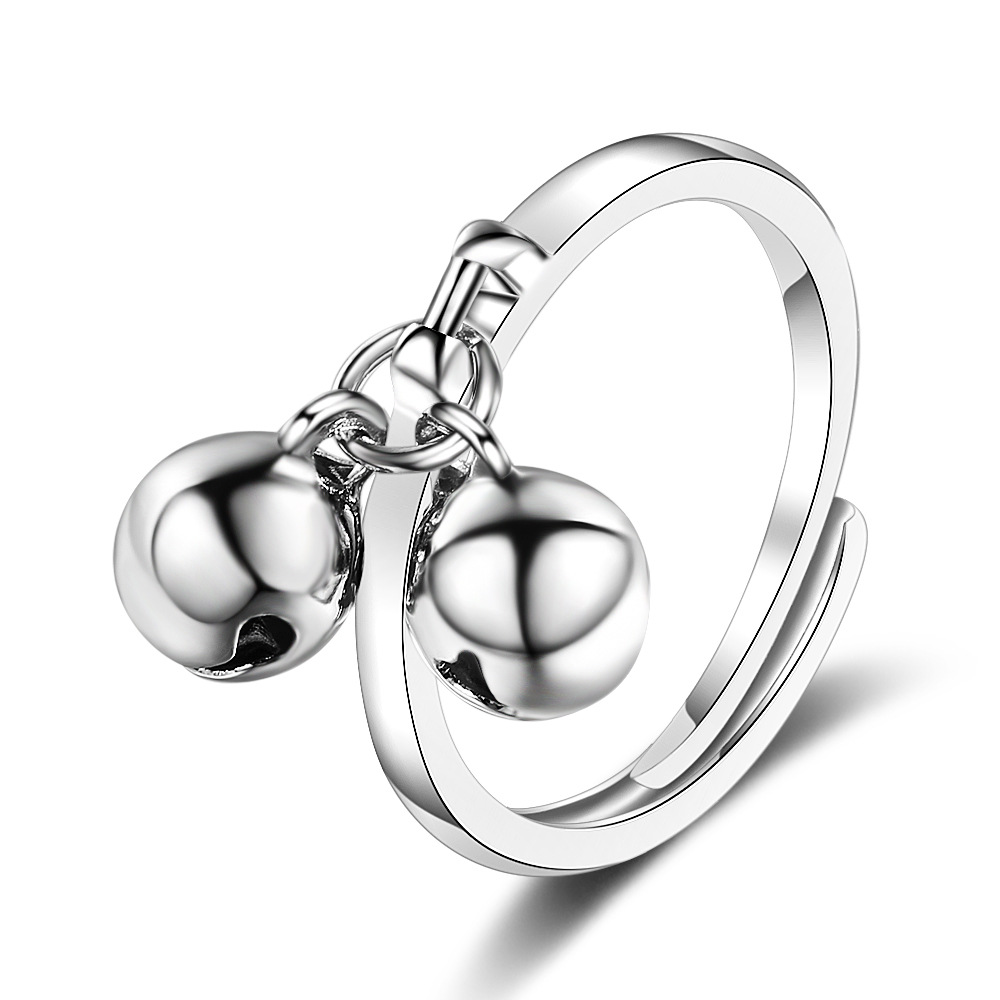 Double Bell Open Ring Female Design Sense Ring