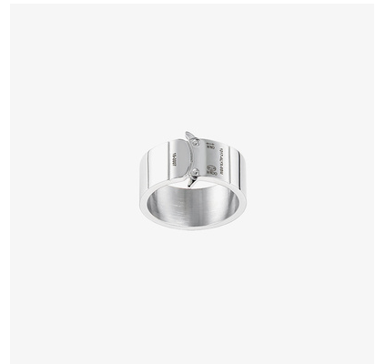 SAZ  Simple Titanium Steel Neutral Ins High Street Silver Multi Band Ring