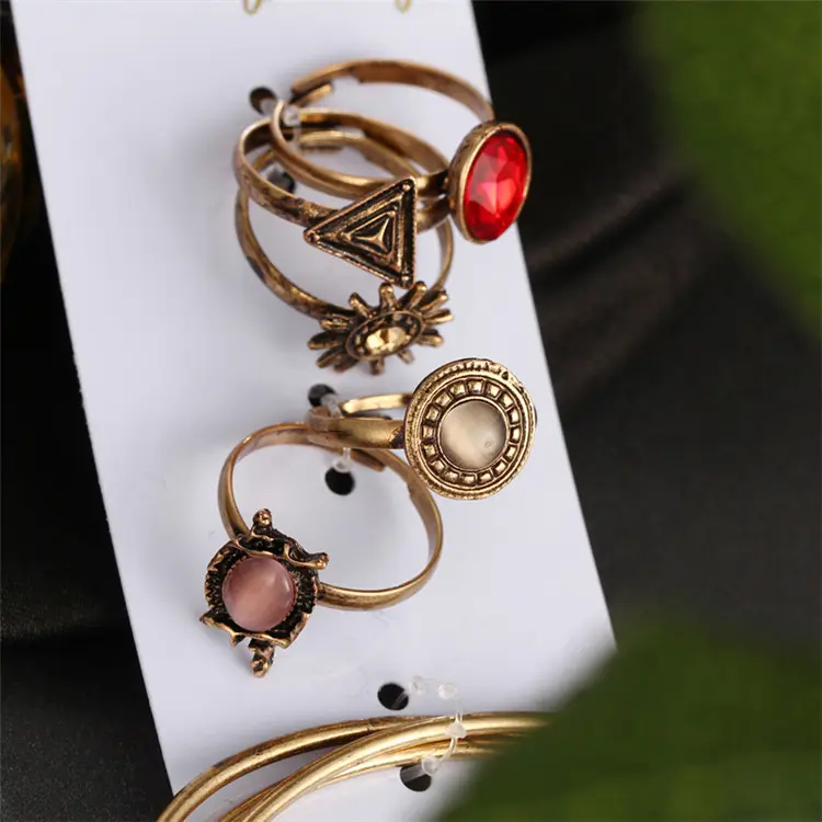 Creative Vintage Flower Joint Ring Open Bracelet