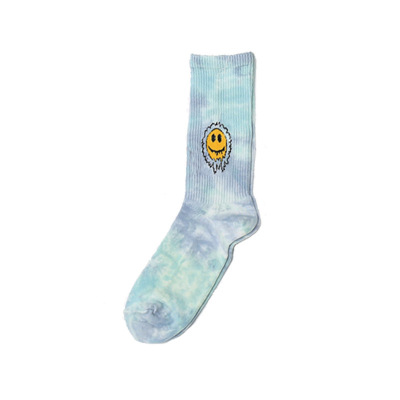 Title 4, Tie-Dyed Face Floret Cotton Mid-Tube Socks