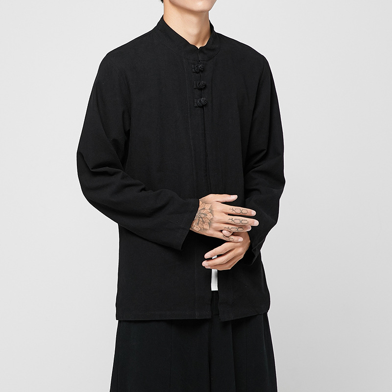 Chinese Style Linen Long-sleeved Shirt