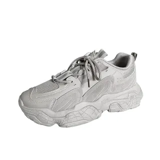 Mesh Sneakers, Low-Top Casual Daddy Shoes, Breathable - Gray