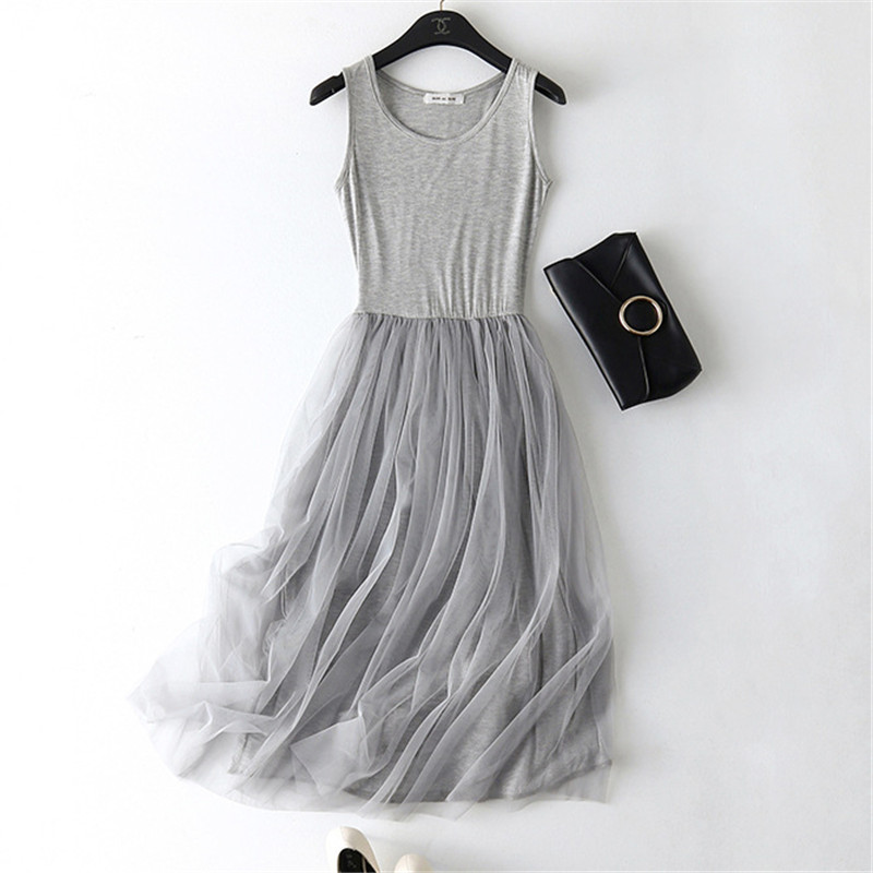 Women's Vest Bottoming Dress Mid-length