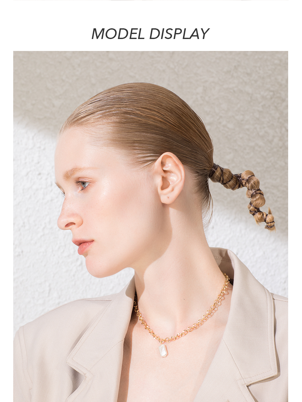 Circle Chain Square Shell Bead Pendant