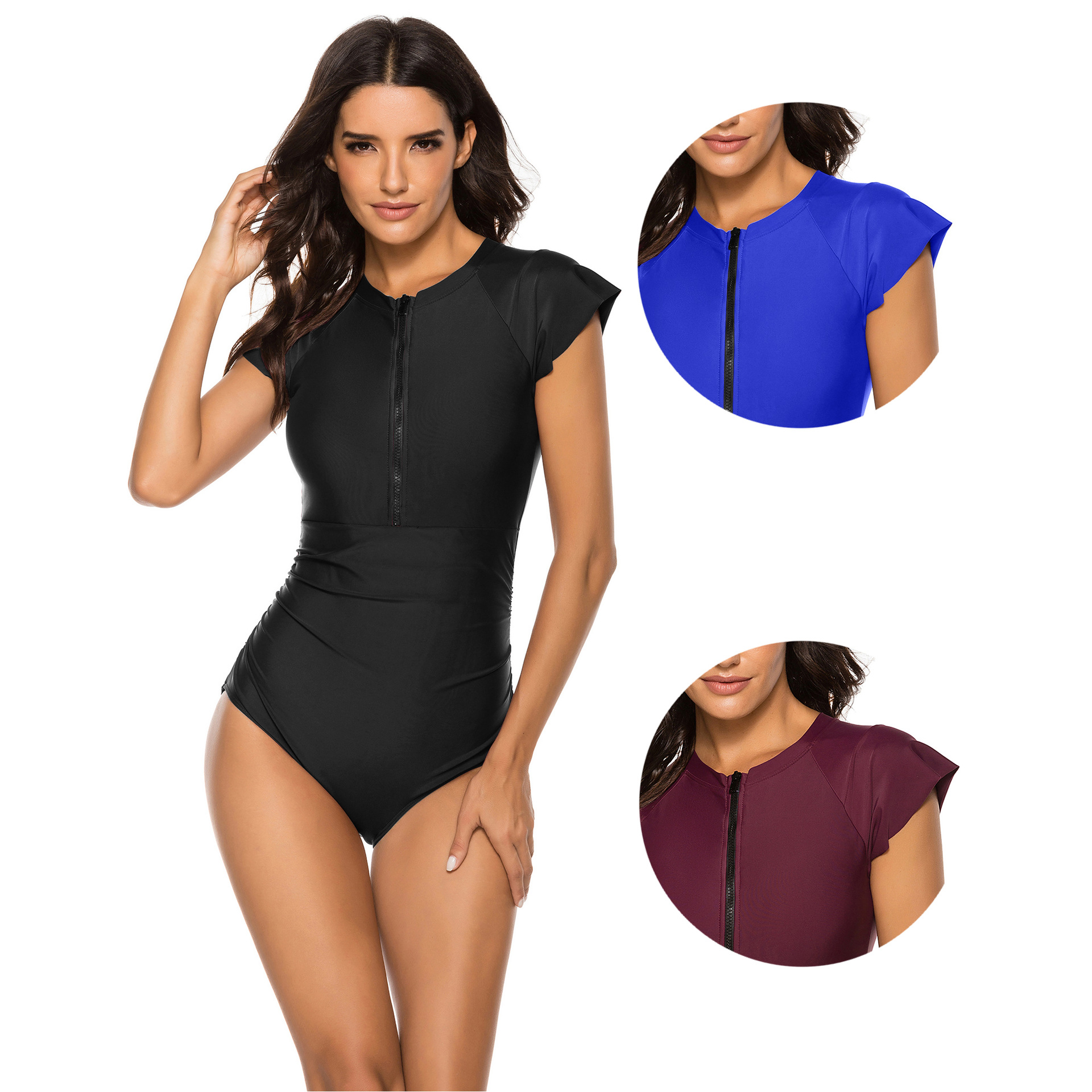 Plain Surfing Suit Series One-piece Swimsuit