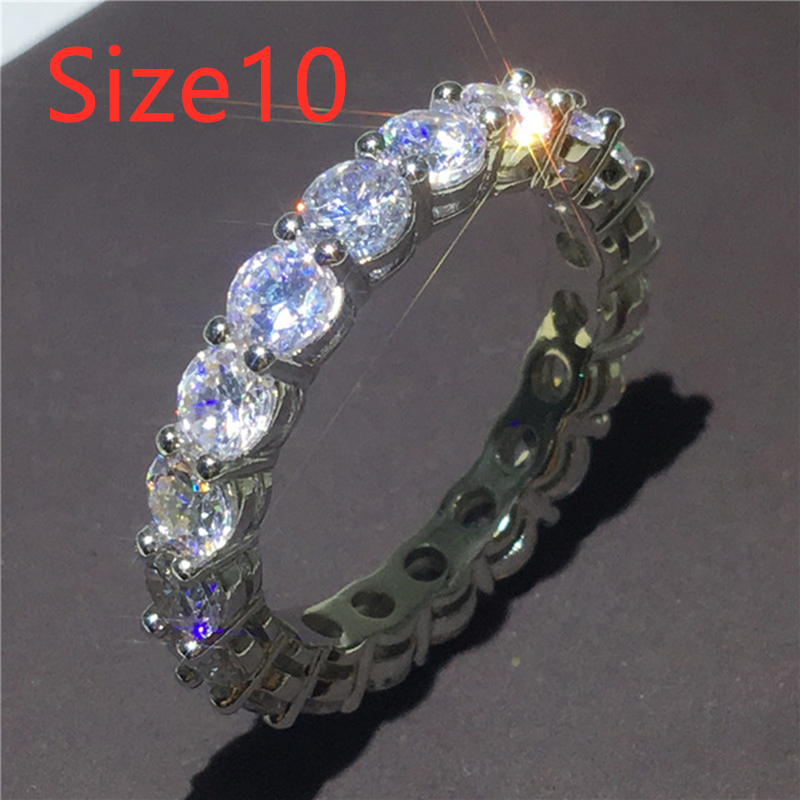 Handmade Eternity Promise ring r AAAA cz