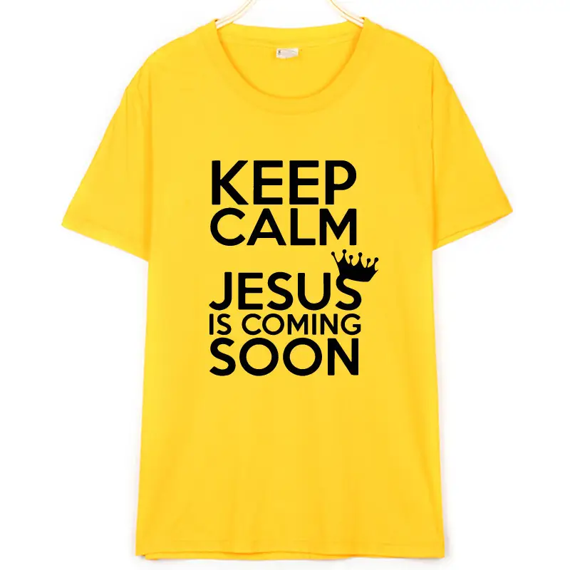 New Cotton KEEP CALM JESUS Letter Printing Men's And Women's T-shirt