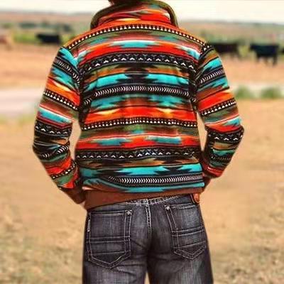 Casual Loose Printed Men's Color Sweater