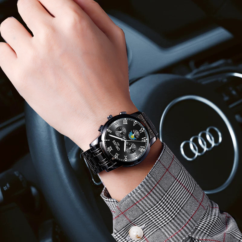 Waterproof Luminous Men's Quartz Steel Band Watch