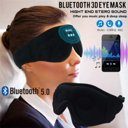 Wireless Bluetooth Stereo Music Eye Mask - Blackout Sleep Mask with Built-in Speakers for Side Sleepers Travel Relaxation