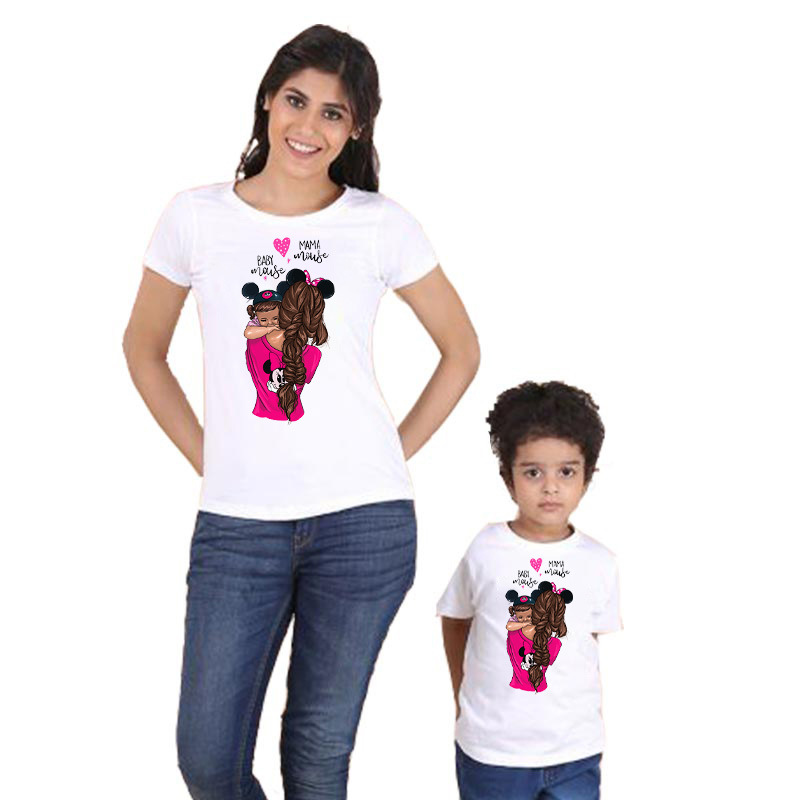 Women's And Women's Short-Sleeved t-Shirts Cartoon Mother And Daughter Printing Parent-Child Top — foto 4