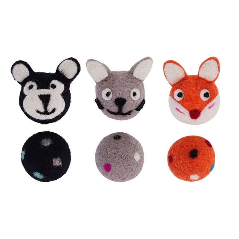 Colorful Felt Stretch Ball Cat Toy Ball Pet Toy With Small Bell Sound Play Cat Toys Creative Interactive Cat Dog Chew Toy – image 5