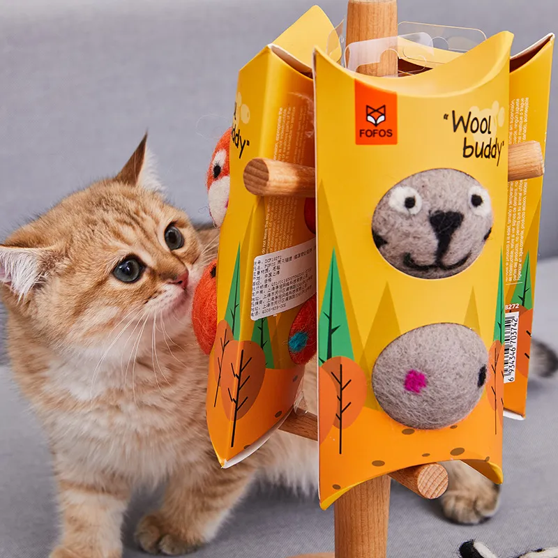 Colorful Felt Stretch Ball Cat Toy Ball Pet Toy With Small Bell Sound Play Cat Toys Creative Interactive Cat Dog Chew Toy – image 3