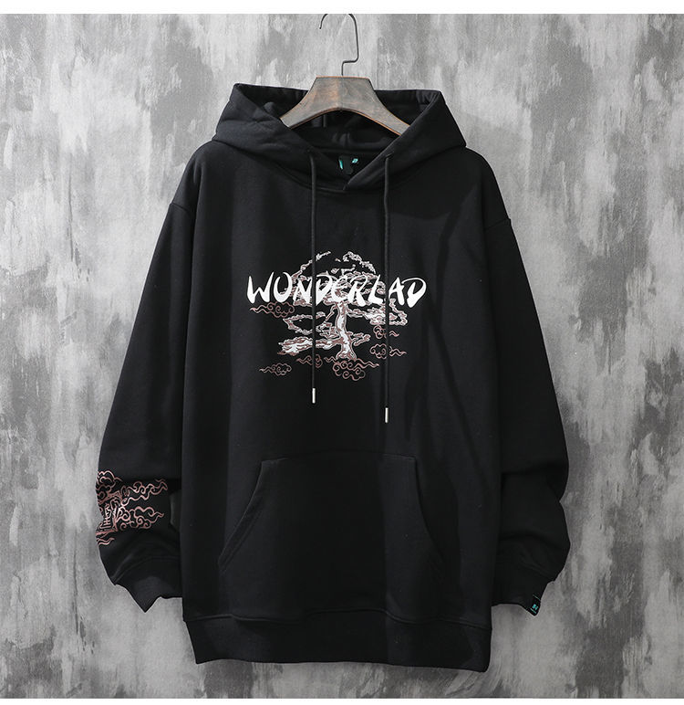 Loose Trend Antique Plus Velvet Men's Hoodie Autumn And Winter