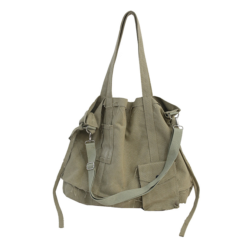 Title 2, Retro Washed Canvas Bag Literary Fan Shoulder Bag