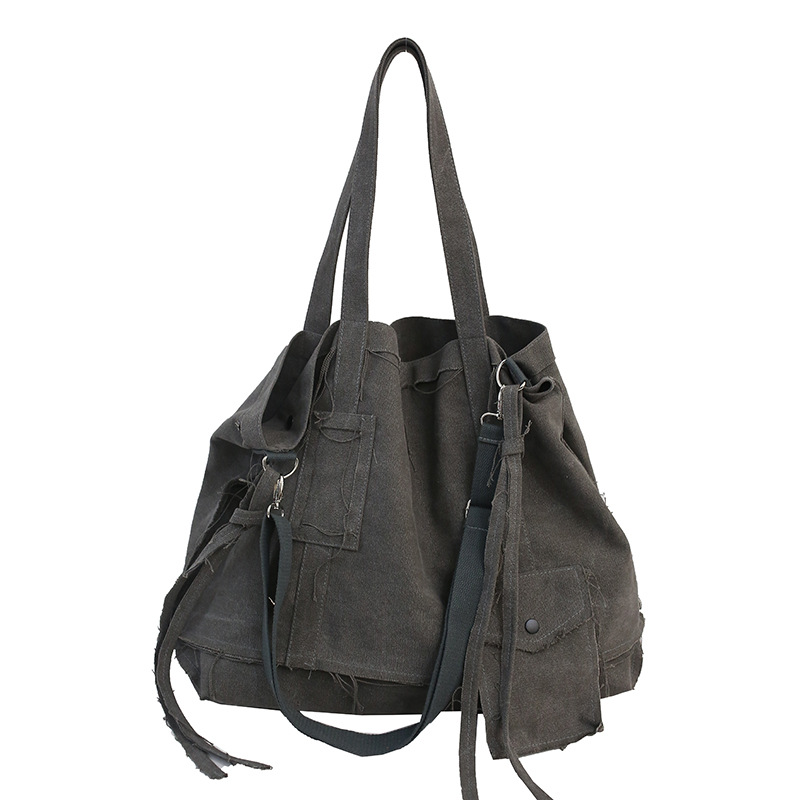 Title 4, Retro Washed Canvas Bag Literary Fan Shoulder Bag