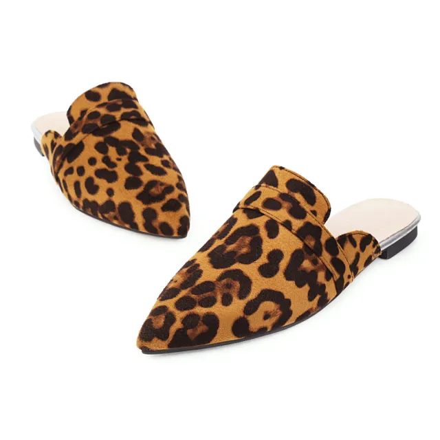 New Product Flat Bottom Snake Pattern Pointed Toe Baotou Outdoor Slippers Women Leopard - Shop at LoveMi