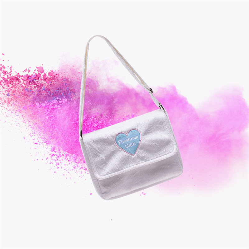 Leopard Print Color Plush Embroidery One-shoulder Messenger Cute Bag