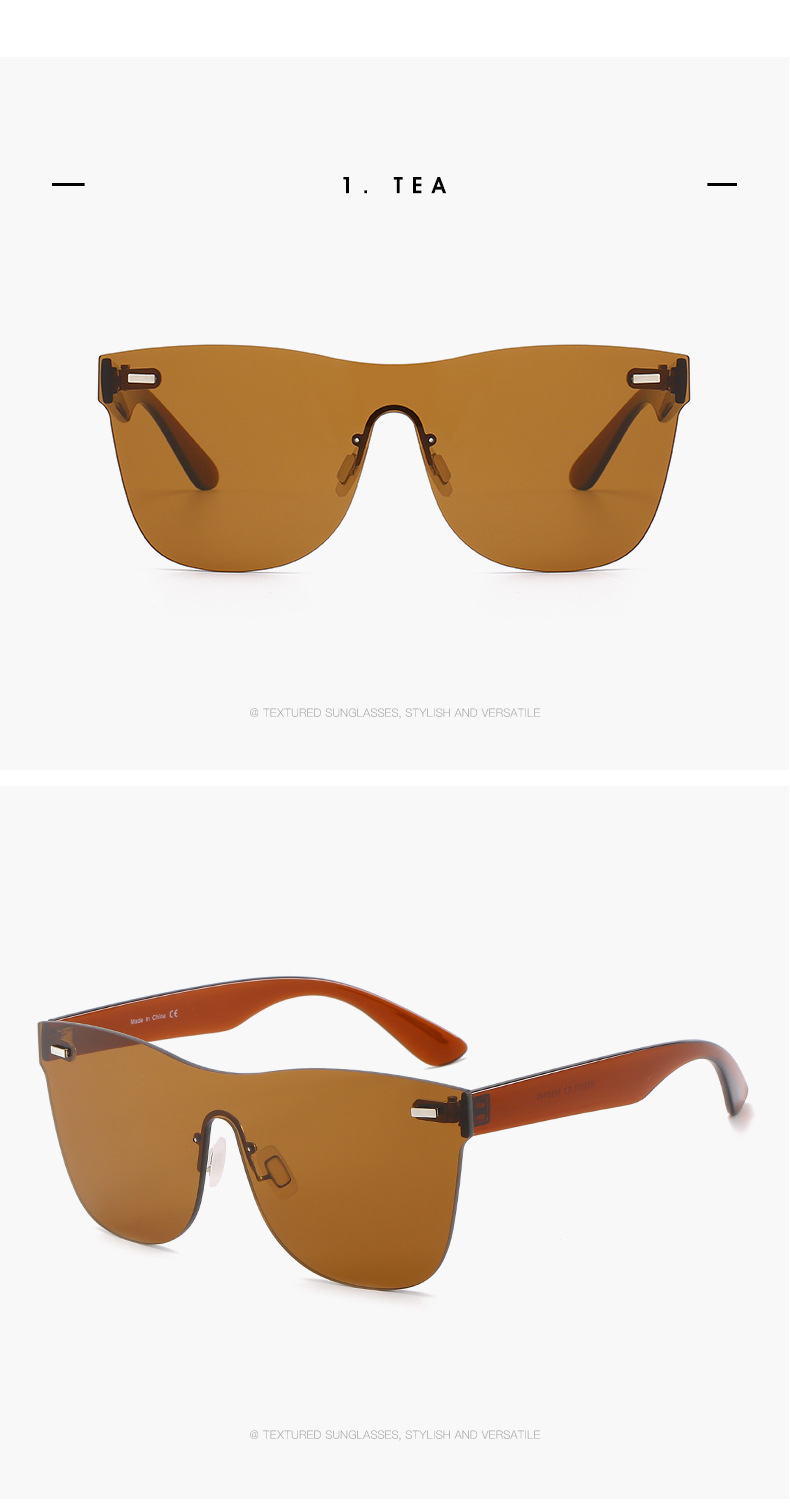 Colorful onepiece sunglasses